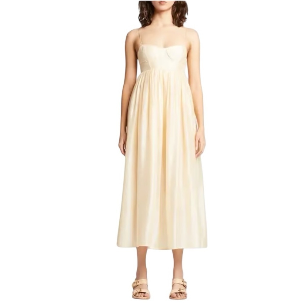 Ulla Johnson - Mariza Spaghetti Strap Maxi Dress Ecru Sz 6